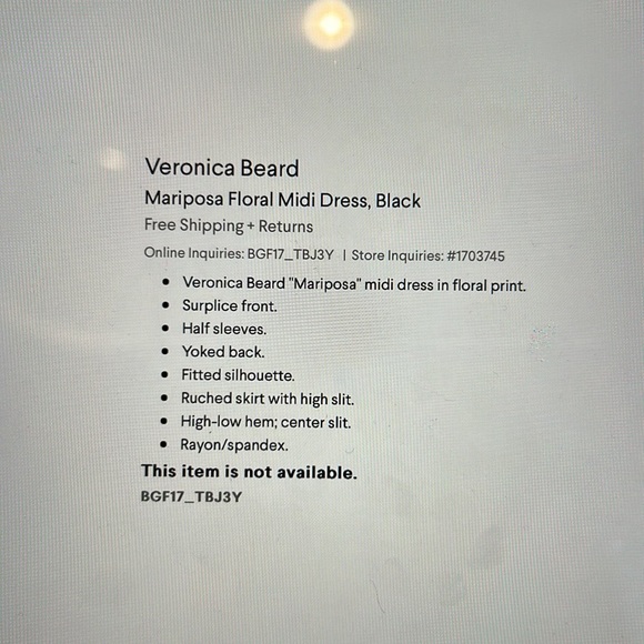 Veronica Beard Mariposa Floral midi dress, black. Size 4 - Picture 12 of 12